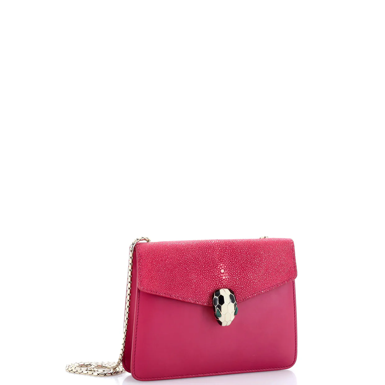 Serpenti Forever Square Shoulder Bag Leather and Stingray Small - Deep Luxury
