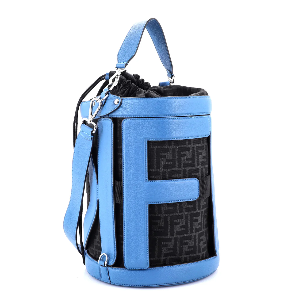 Step Out Bucket Bag Leather and Zucca Canvas Large - Deep Luxury