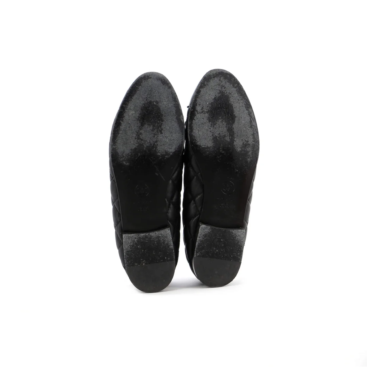 Women's CC Cap Toe Bow Ballerina Flats Quilted Leather - Deep Luxury
