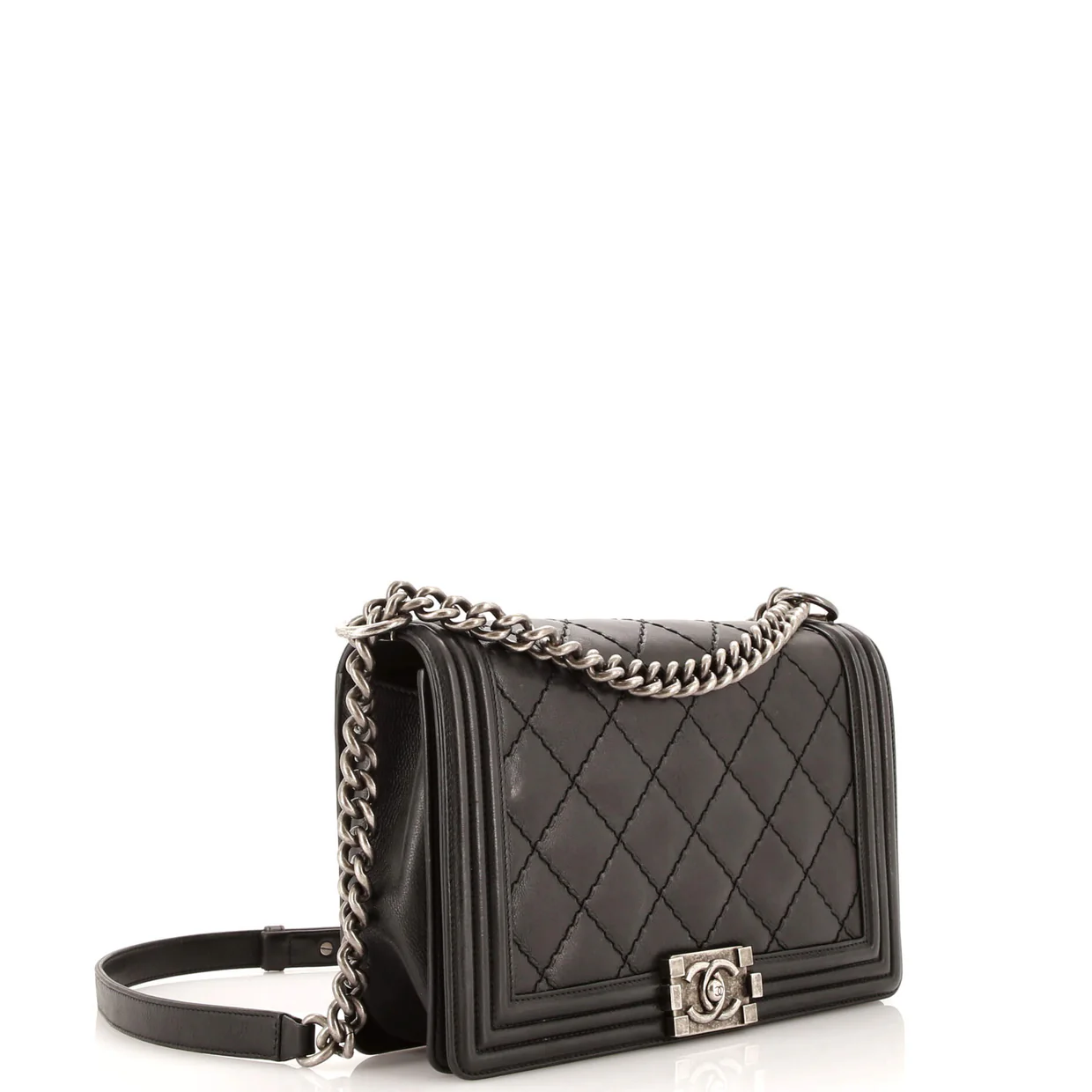 Stitch Boy Flap Bag Quilted Calfskin New Medium - Deep Luxury