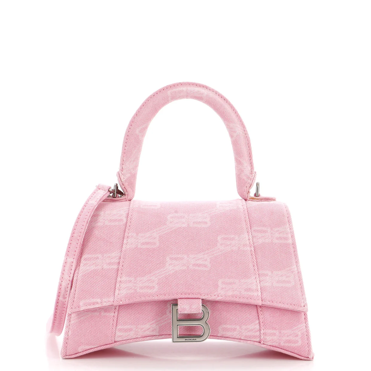 Hourglass Top Handle Bag BB Monogram Denim Small - Deep Luxury