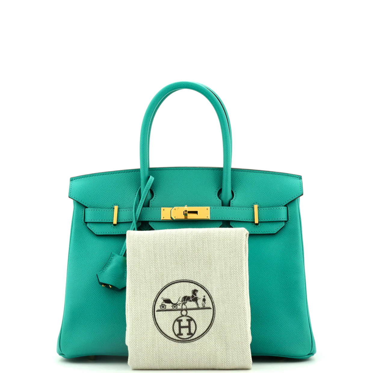 Birkin Handbag Vert Verone Epsom with Gold Hardware 30 - Deep Luxury