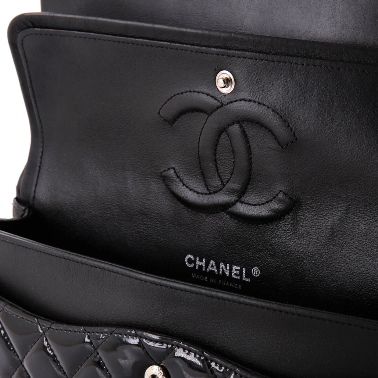 Classic Double Flap Bag Quilted Patent Medium - Deep Luxury