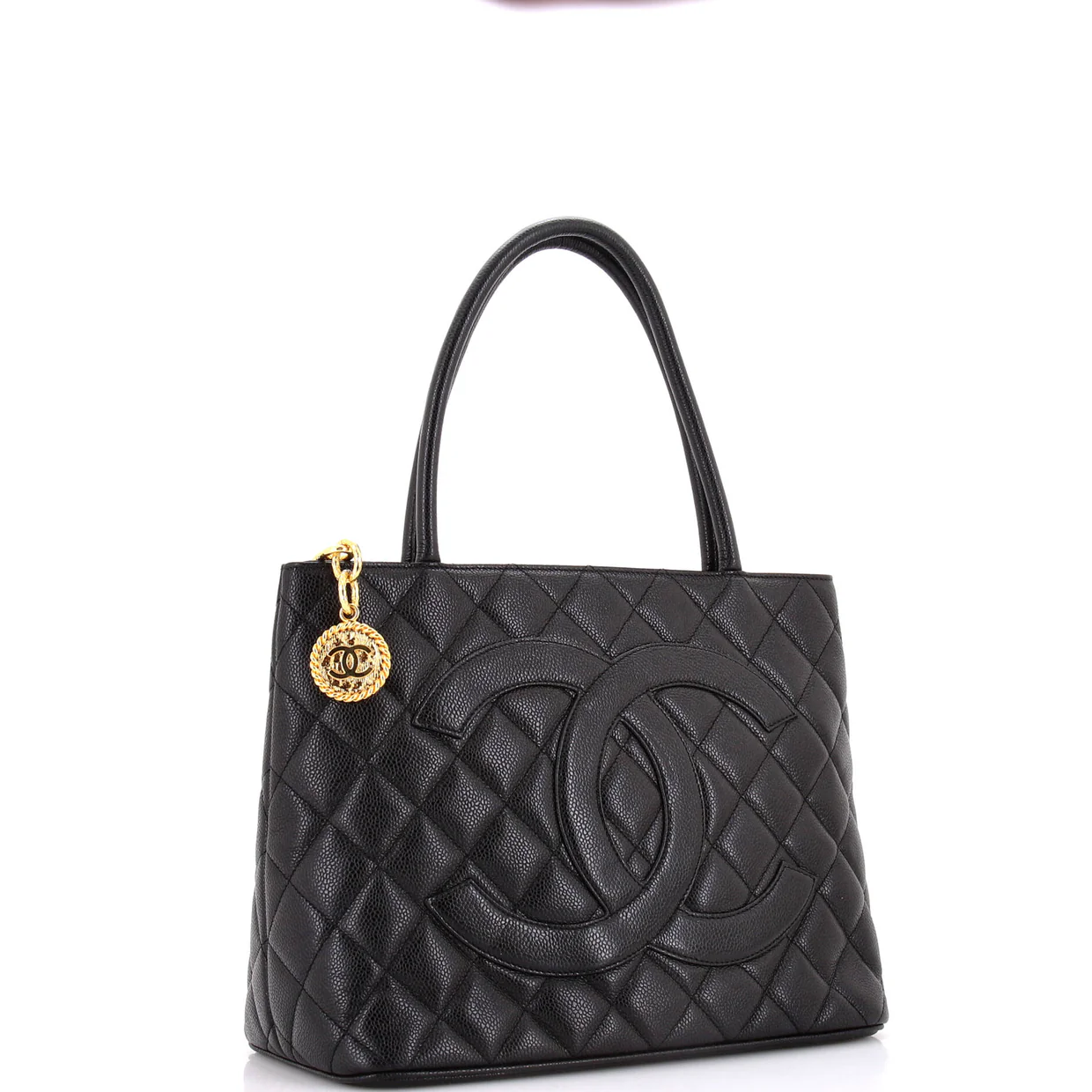 Medallion Tote Quilted Caviar - Deep Luxury