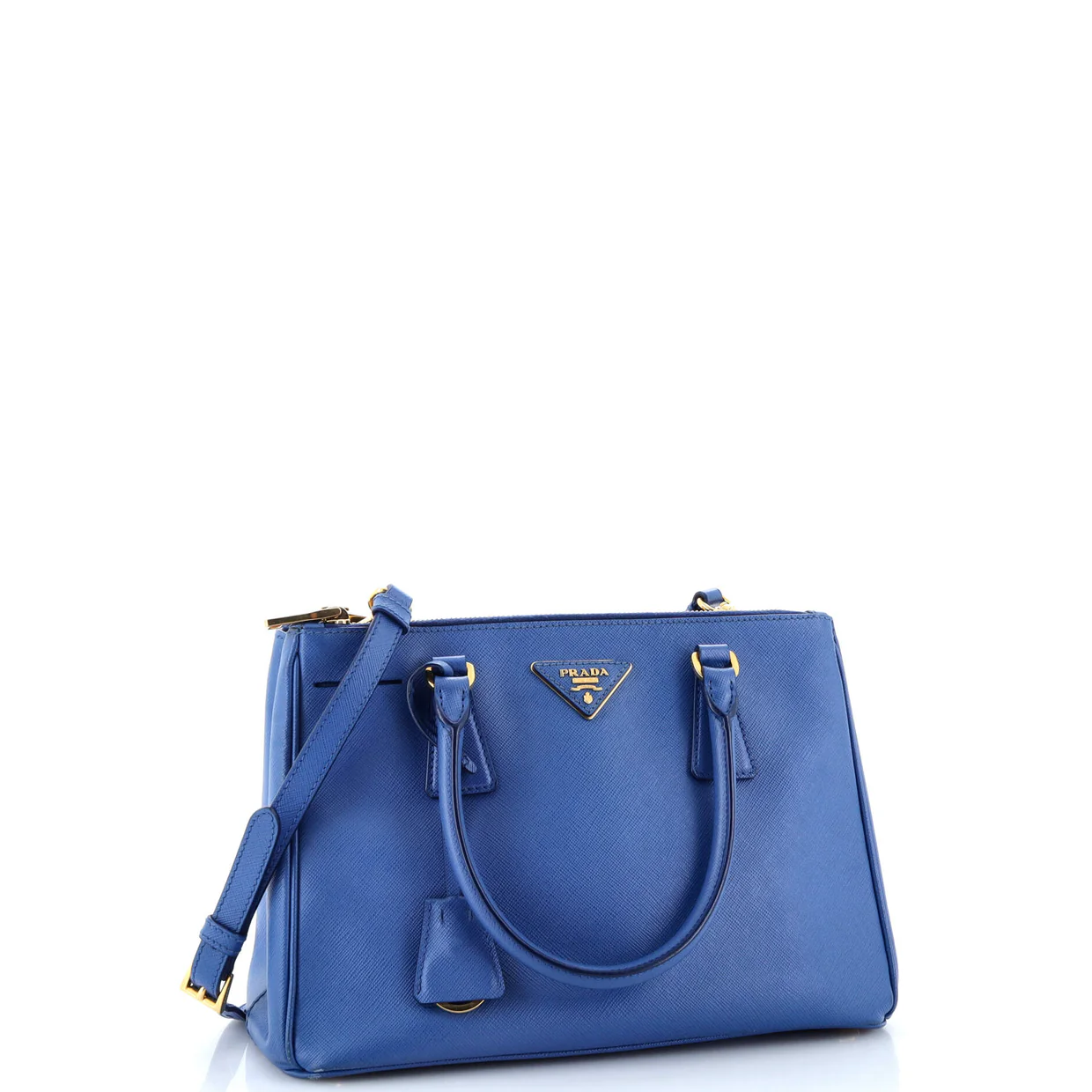 Double Zip Lux Tote Saffiano Leather Small - Deep Luxury