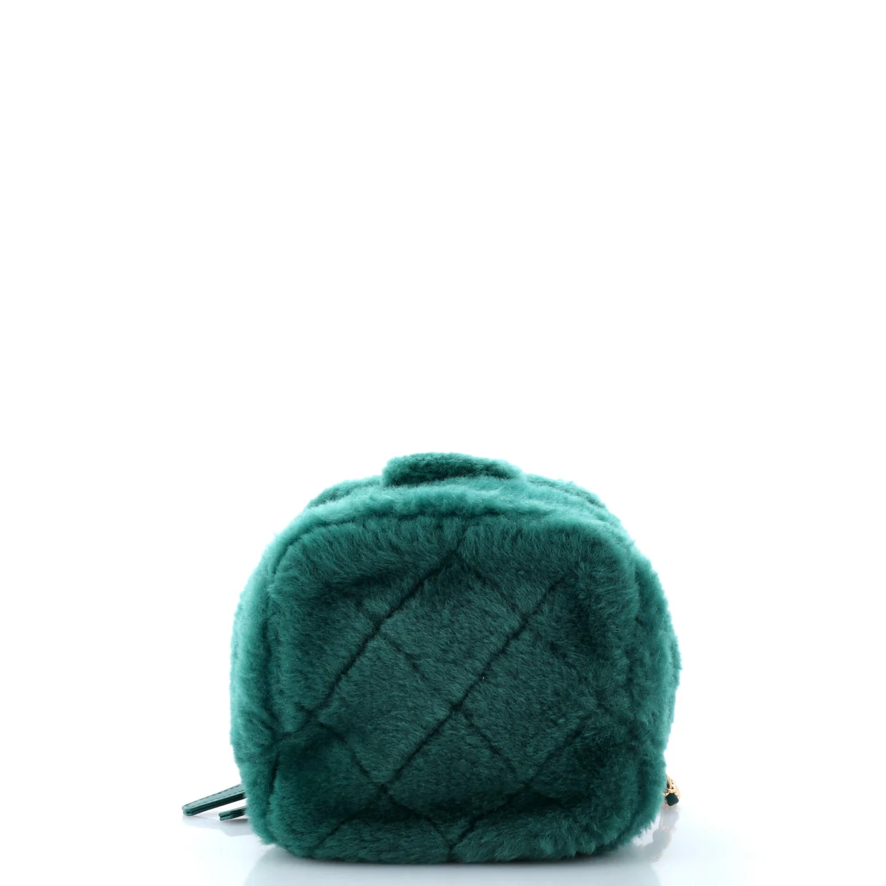 Coconing Top Handle Vanity Case with Chain Quilted Shearling Small - Deep Luxury