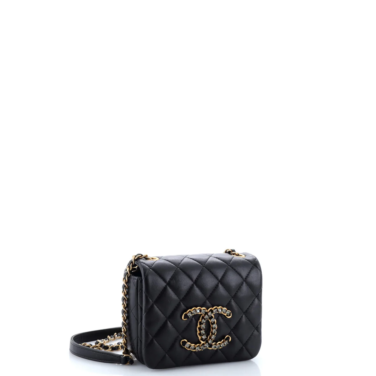 Crystal CC Full Flap Bag Quilted Lambskin Mini - Deep Luxury