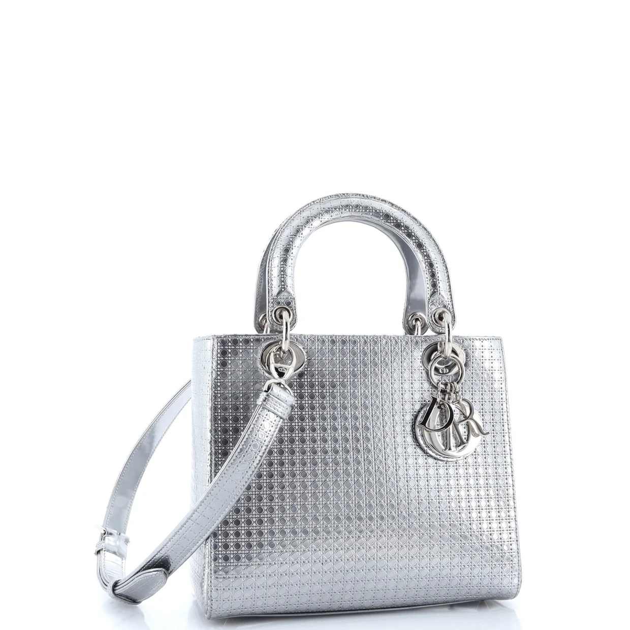 Lady Dior Bag Micro Cannage Metallic Calfskin Medium - Deep Luxury