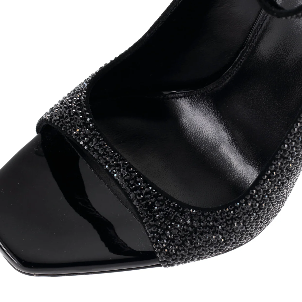 Women’s Opyum Peep Toe Pumps Crystal Embellished Leather 110 - Deep Luxury