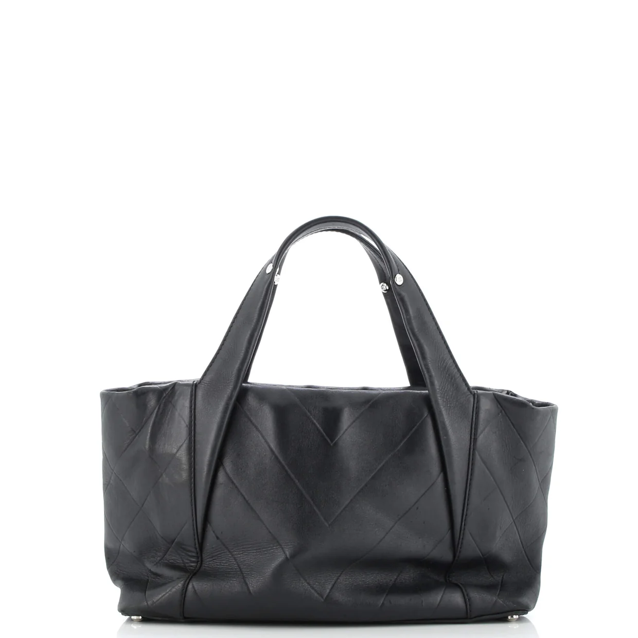 All Day Long Tote Chevron Leather Medium - Deep Luxury