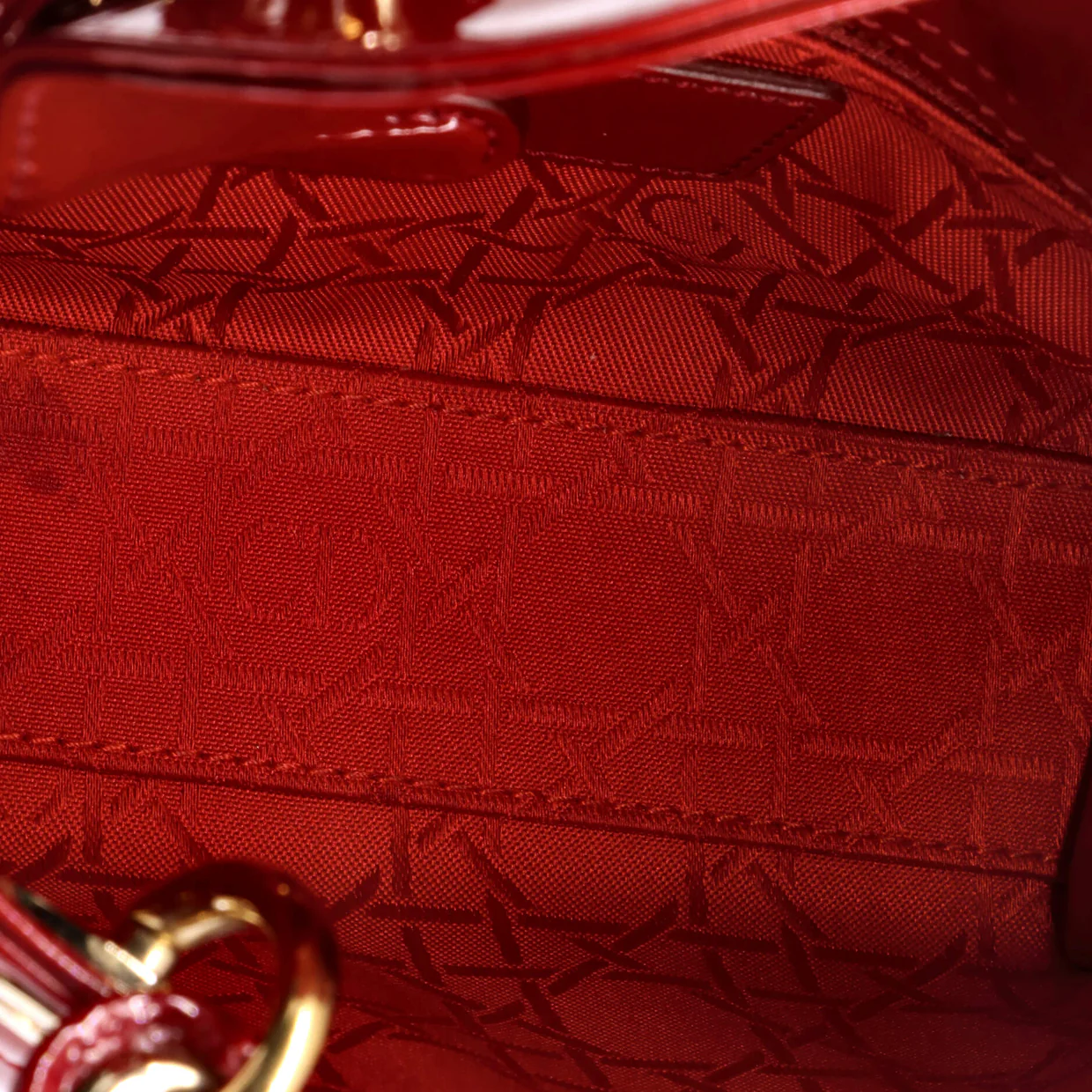 Lady Dior Chain Bag Cannage Quilt Patent Mini - Deep Luxury