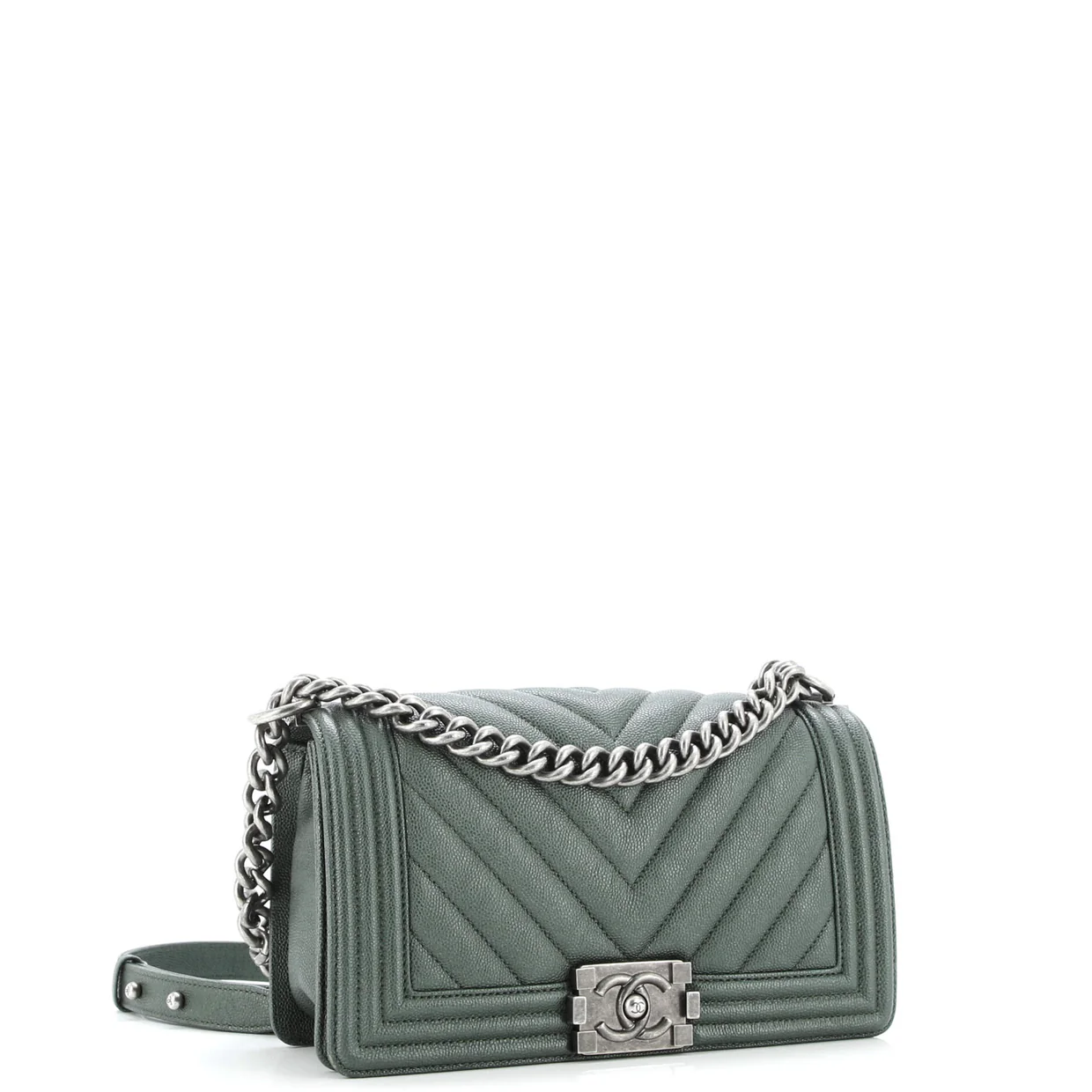 Boy Flap Bag Chevron Caviar Old Medium - Deep Luxury