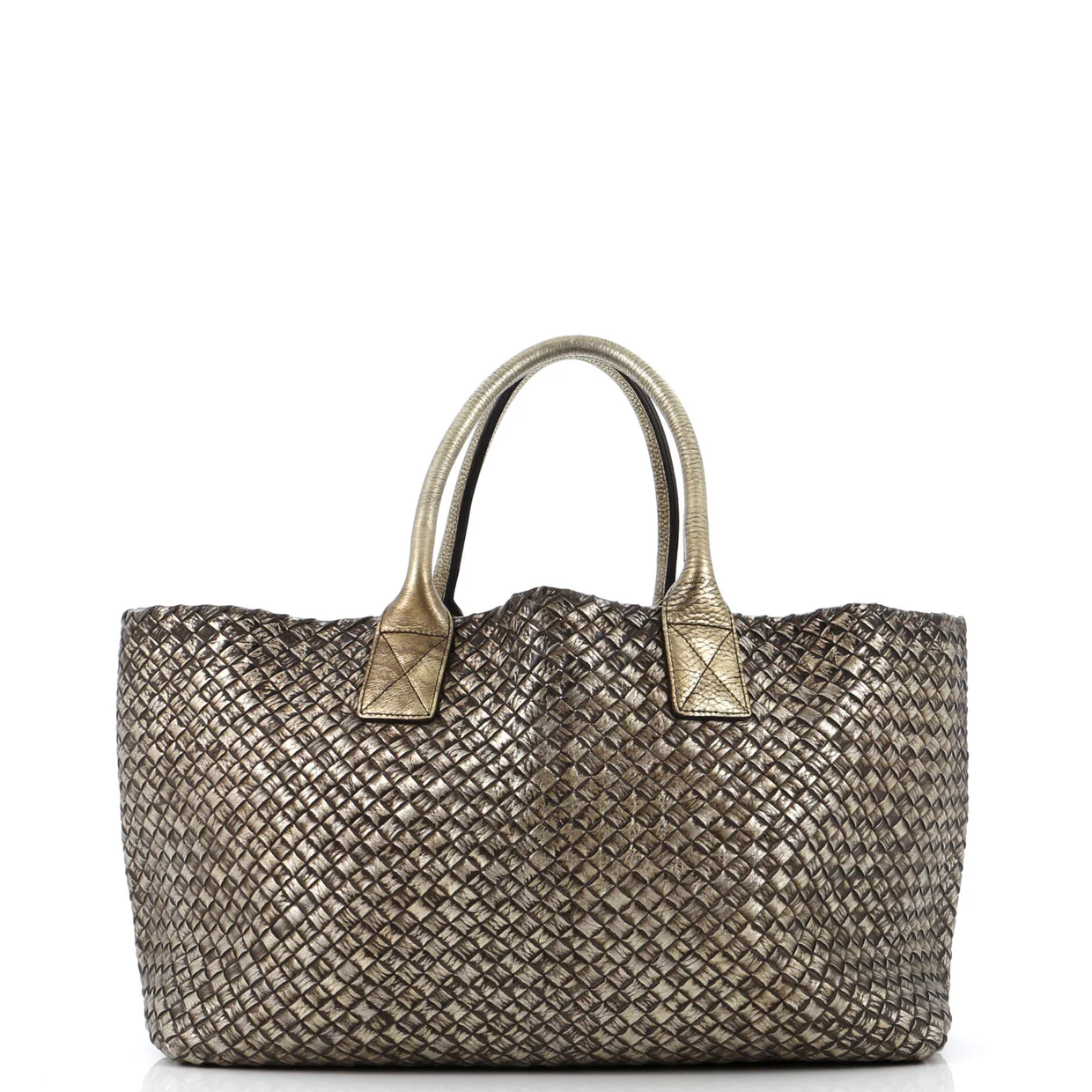 Cabat Tote Intrecciato Metallic Nappa Medium - Deep Luxury