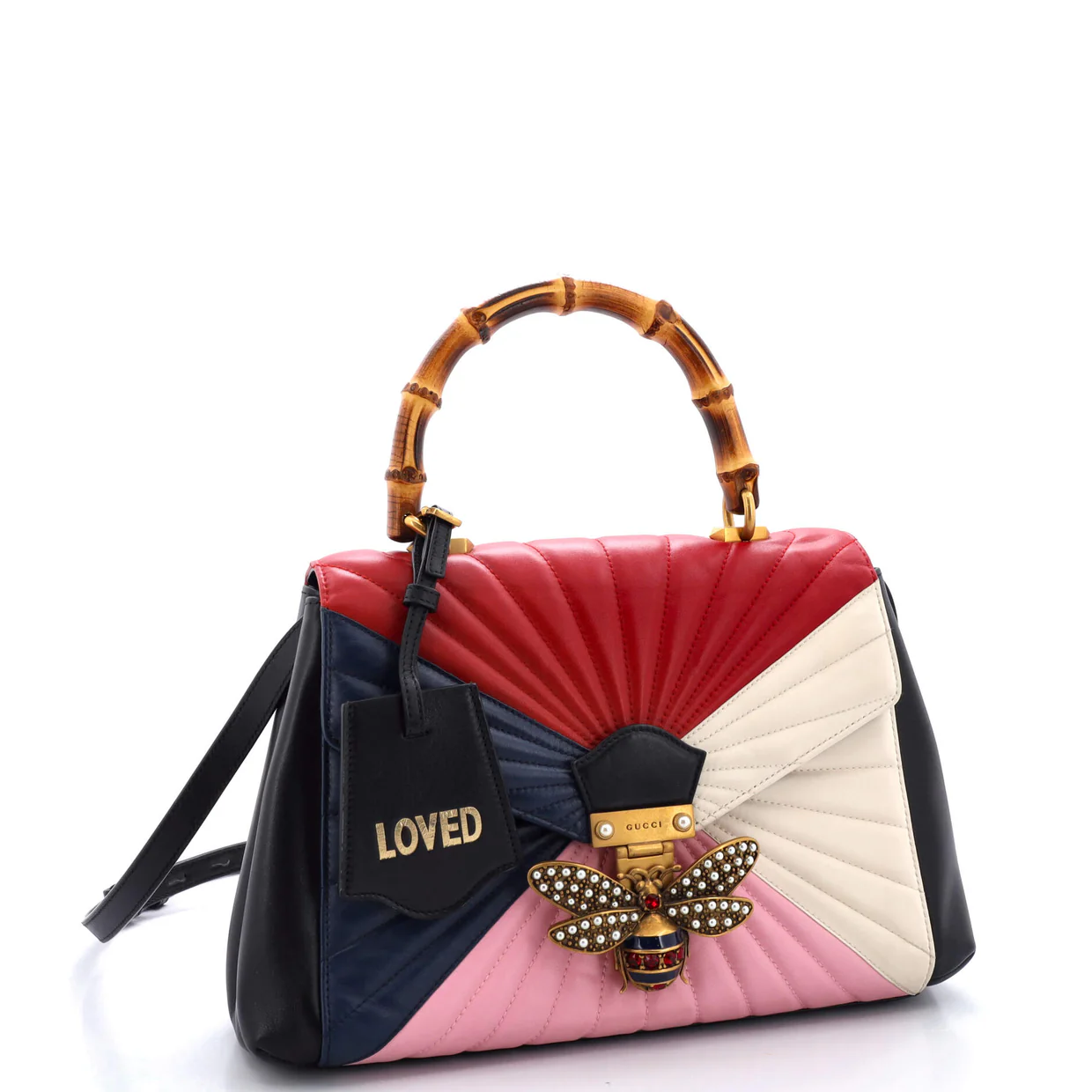 Queen Margaret Top Handle Bag Multicolor Quilted Leather Medium - Deep Luxury