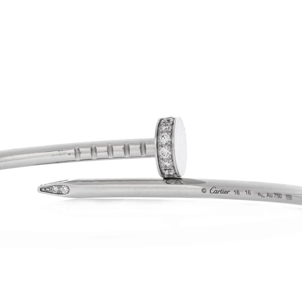 Juste un Clou Bracelet 18K White Gold with Diamonds Small - Deep Luxury
