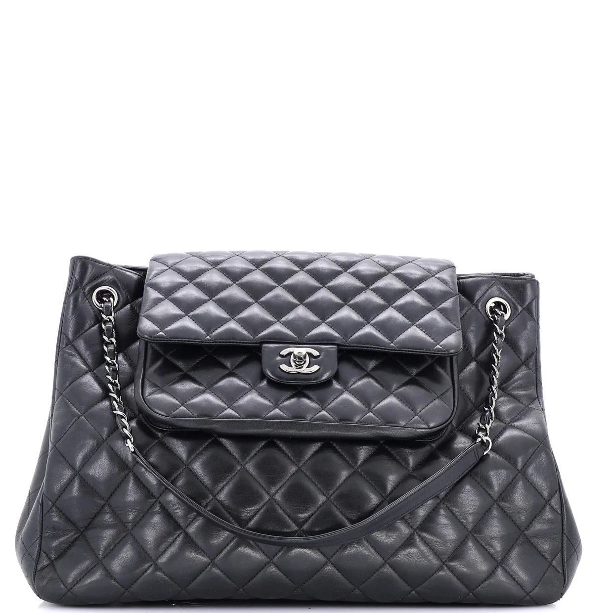 Classic Flap Shopping Tote Quilted Lambskin Large - Deep Luxury