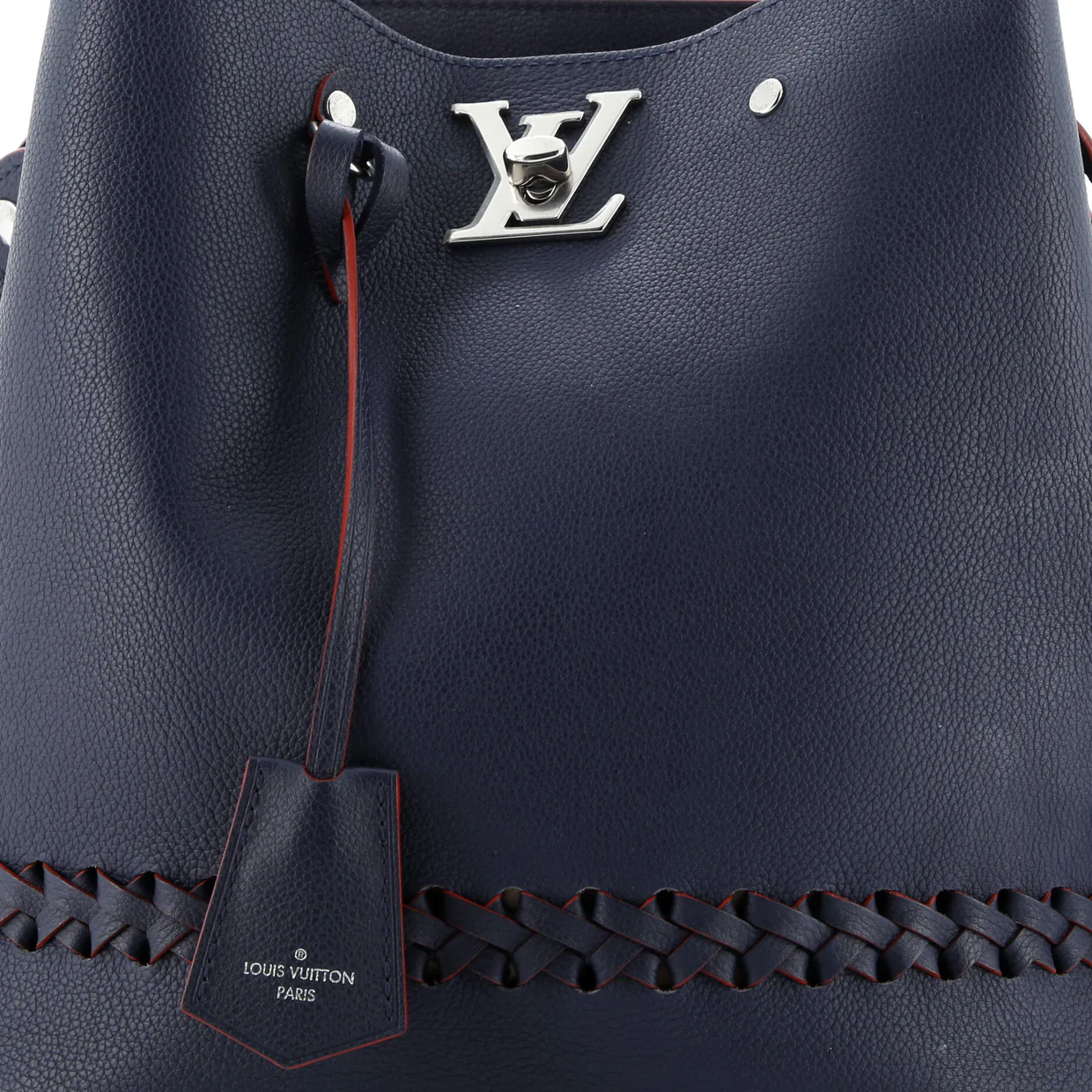 Lockme Bucket Bag Braided Leather - Deep Luxury