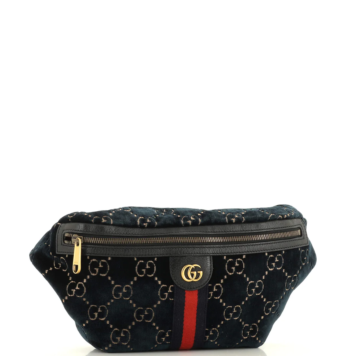 Ophidia Zip Belt Bag GG Velvet - Deep Luxury