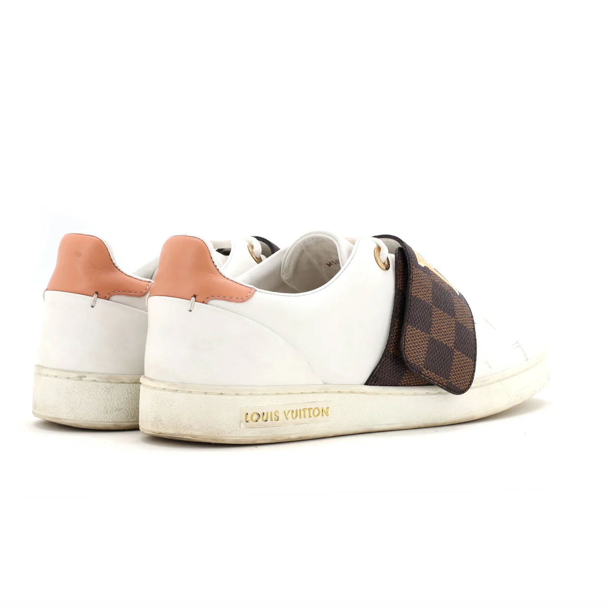 Women's FrontRow Velcro Sneakers Leather with Damier - Deep Luxury