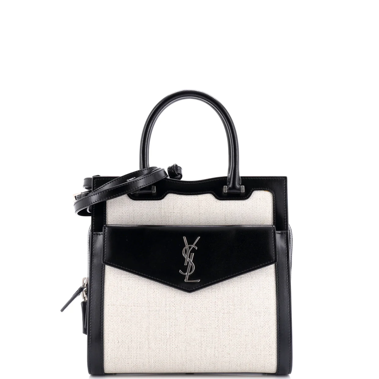 Uptown Tote Canvas with Leather Small - Deep Luxury