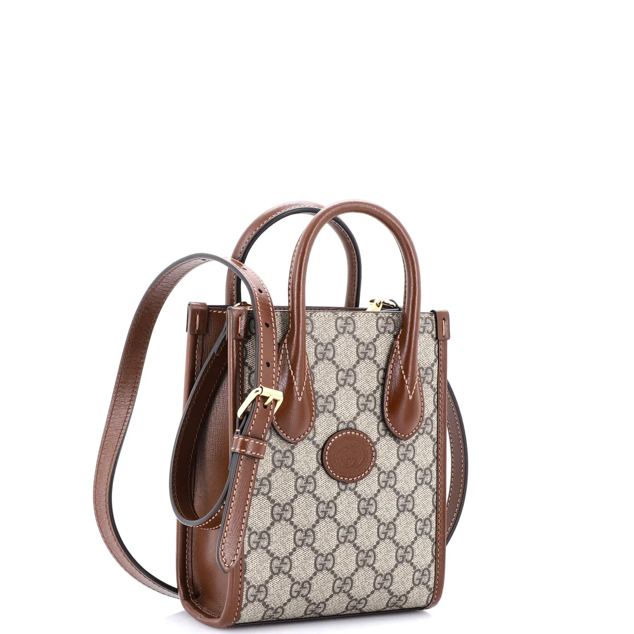 Interlocking G Patch Tote GG Coated Canvas Mini - Deep Luxury