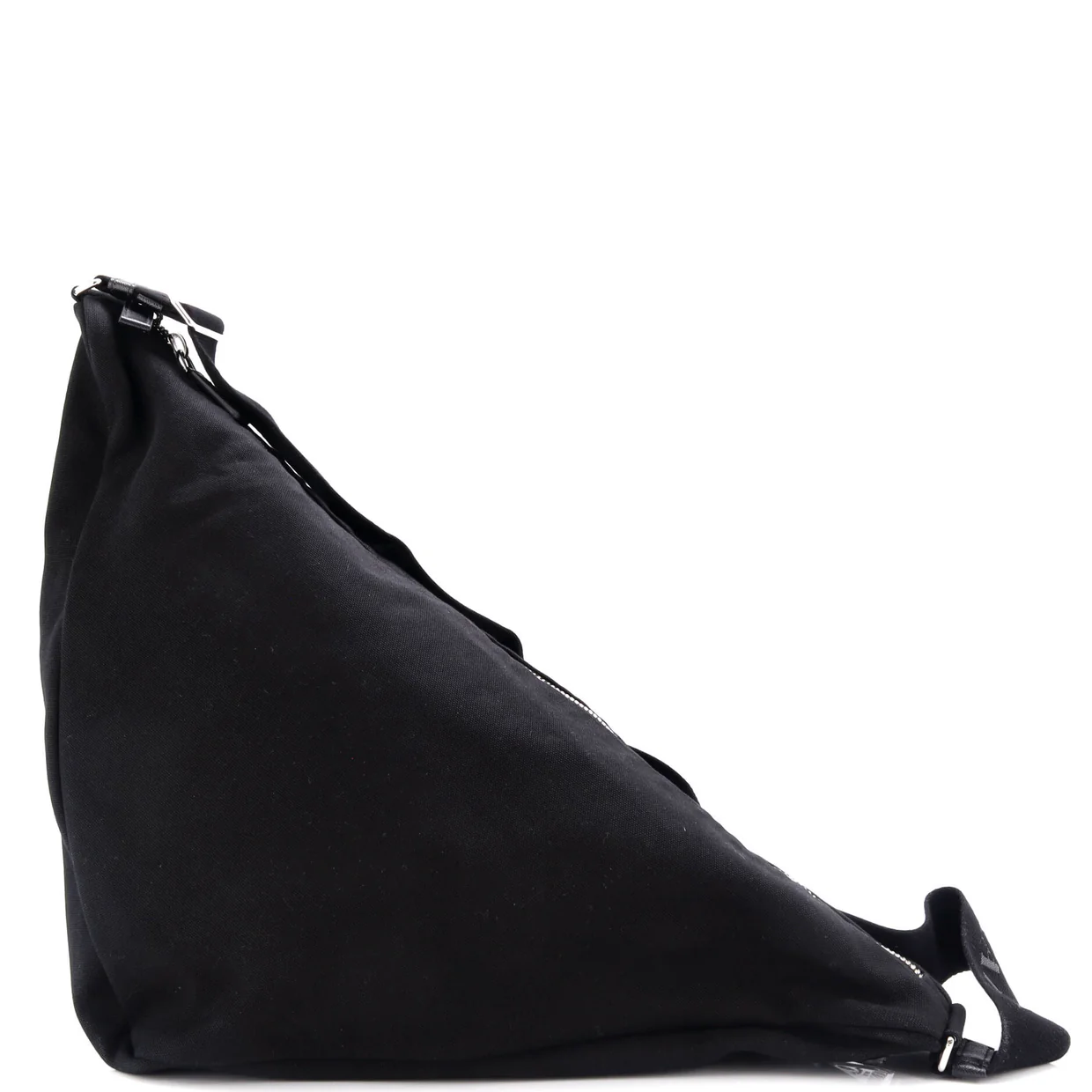 Triangle Logo Zip Crossbody Bag Embossed Canvas Large - Deep Luxury