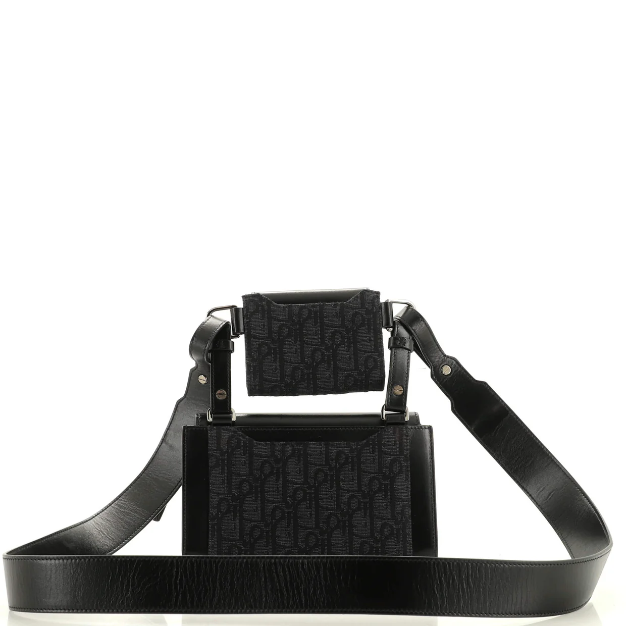 Elite Shoulder Pouch Oblique Canvas and Calfskin - Deep Luxury