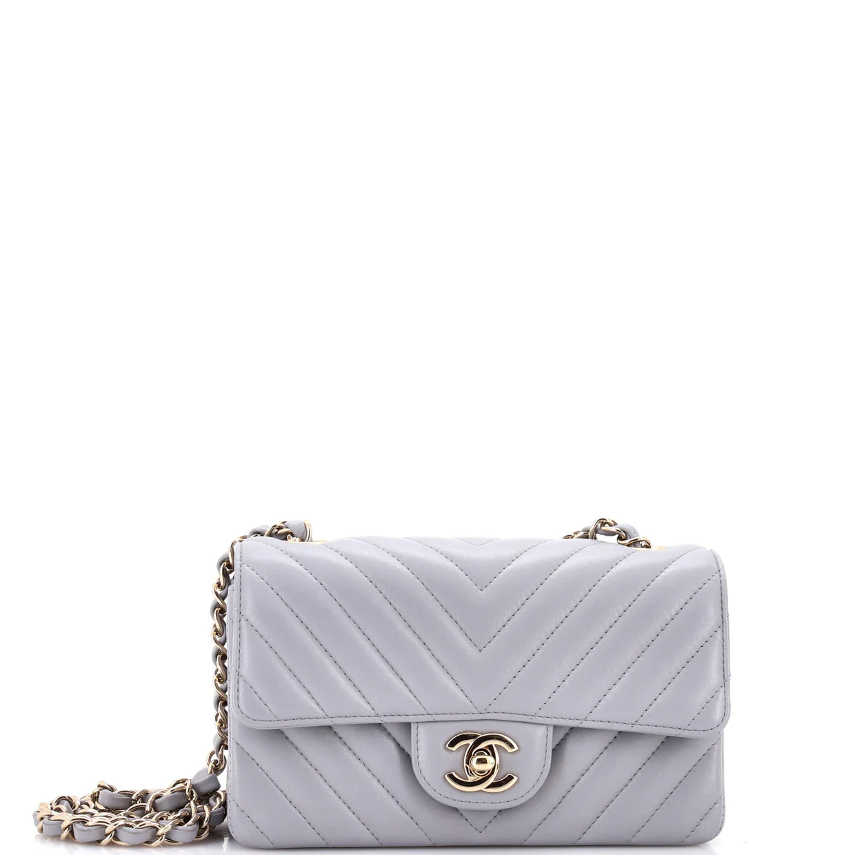 Classic Single Flap Bag Chevron Lambskin Mini - Deep Luxury