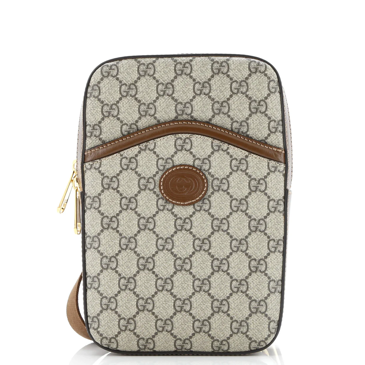 Interlocking G Patch Sling Bag GG Coated Canvas Small - Deep Luxury