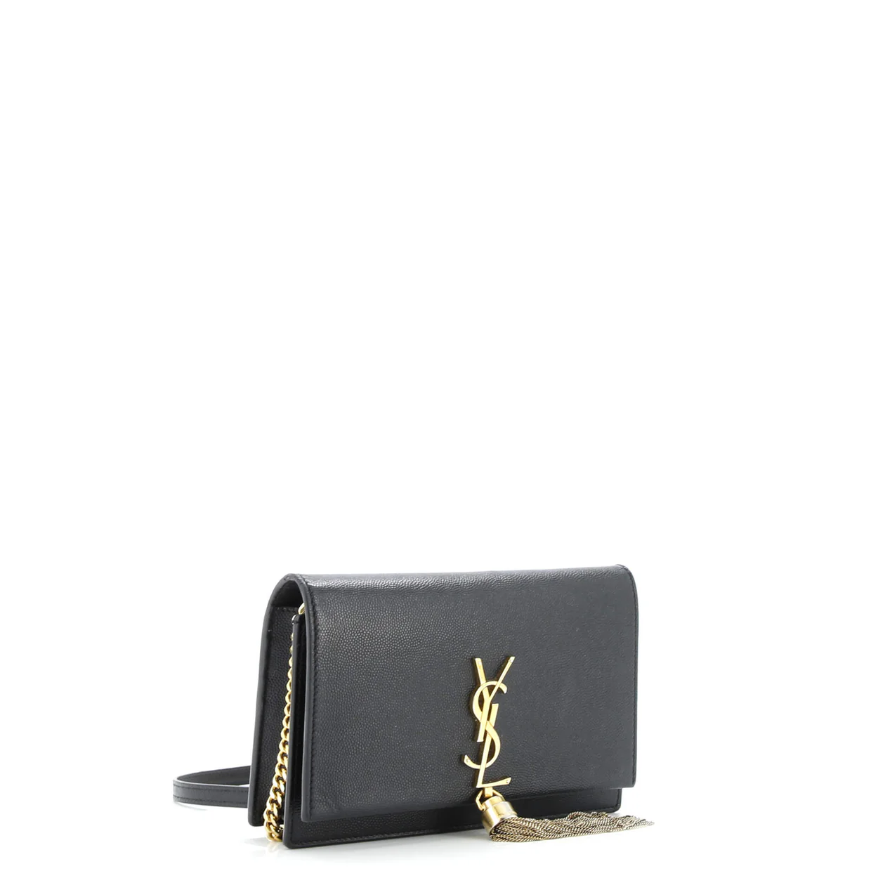 Classic Monogram Tassel Crossbody Bag Grainy Leather Small - Deep Luxury