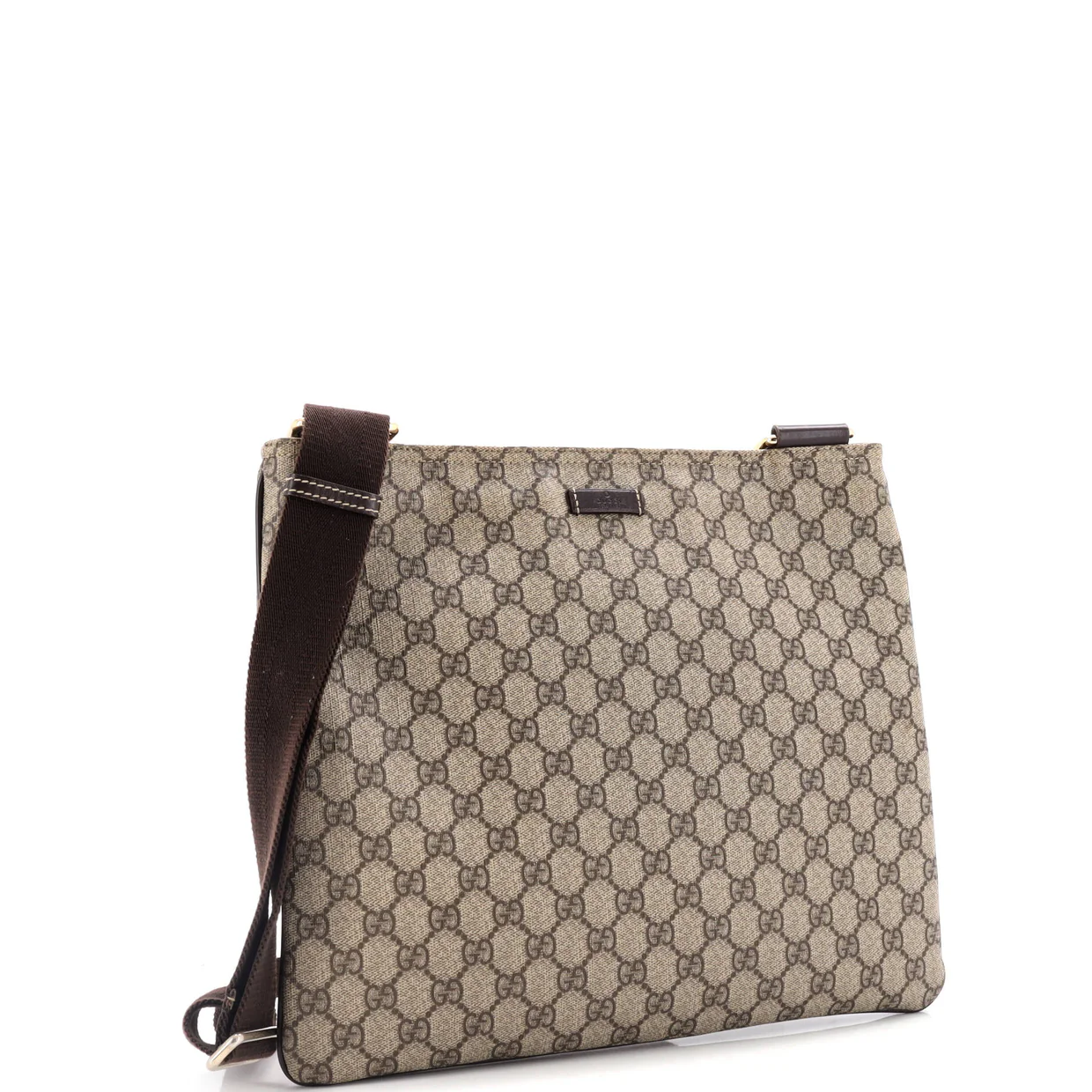 Zip Top Messenger Bag GG Coated Canvas Large - Deep Luxury