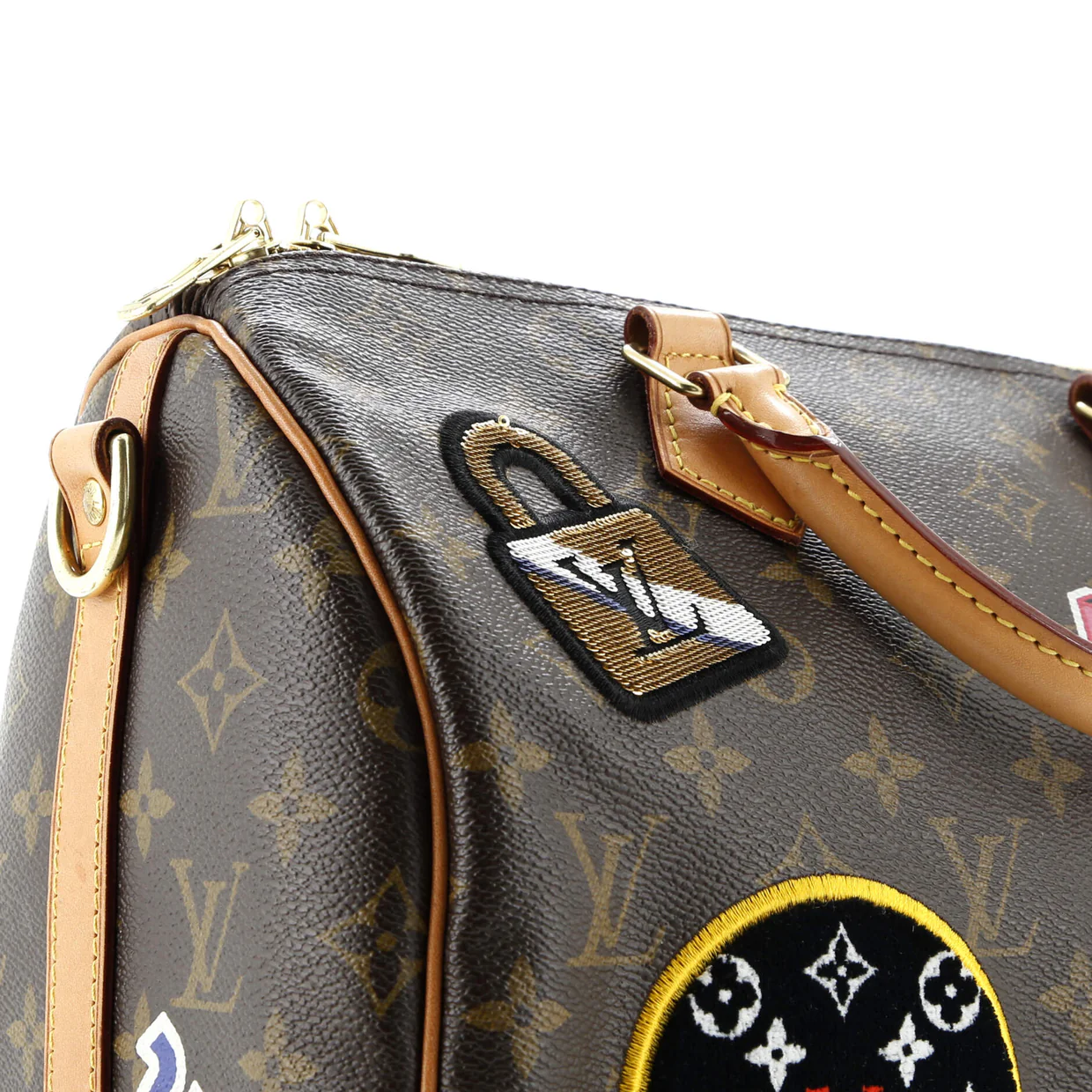 Speedy Bandouliere Bag Limited Edition Patches Monogram Canvas 30 - Deep Luxury
