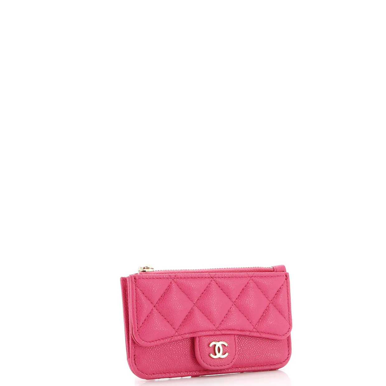 Flap Zip Card Holder Quilted Caviar - Deep Luxury