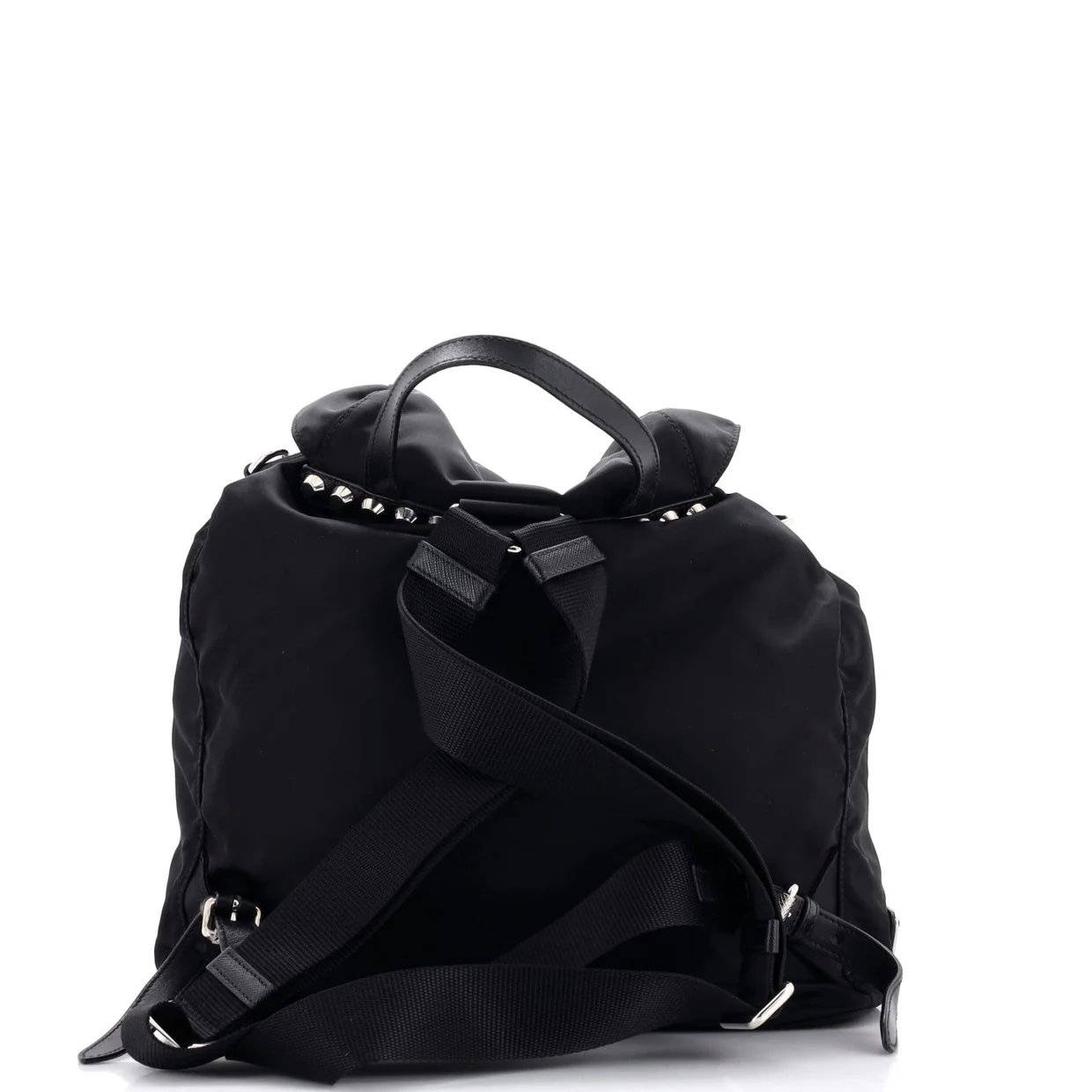 New Vela Backpack Tessuto with Studded Leather - Deep Luxury