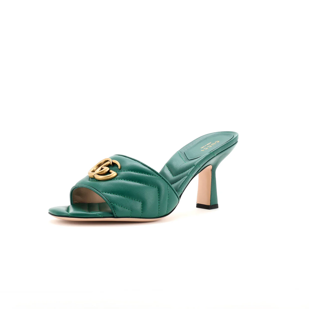 Women's Marmont Slide Heeled Sandals Matelasse Leather - Deep Luxury