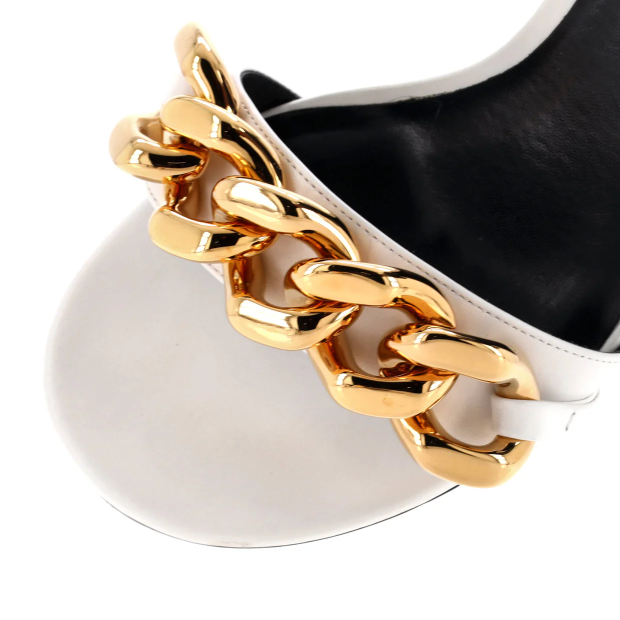 Women's Medusa Chain Heeled Sandals Leather - Deep Luxury