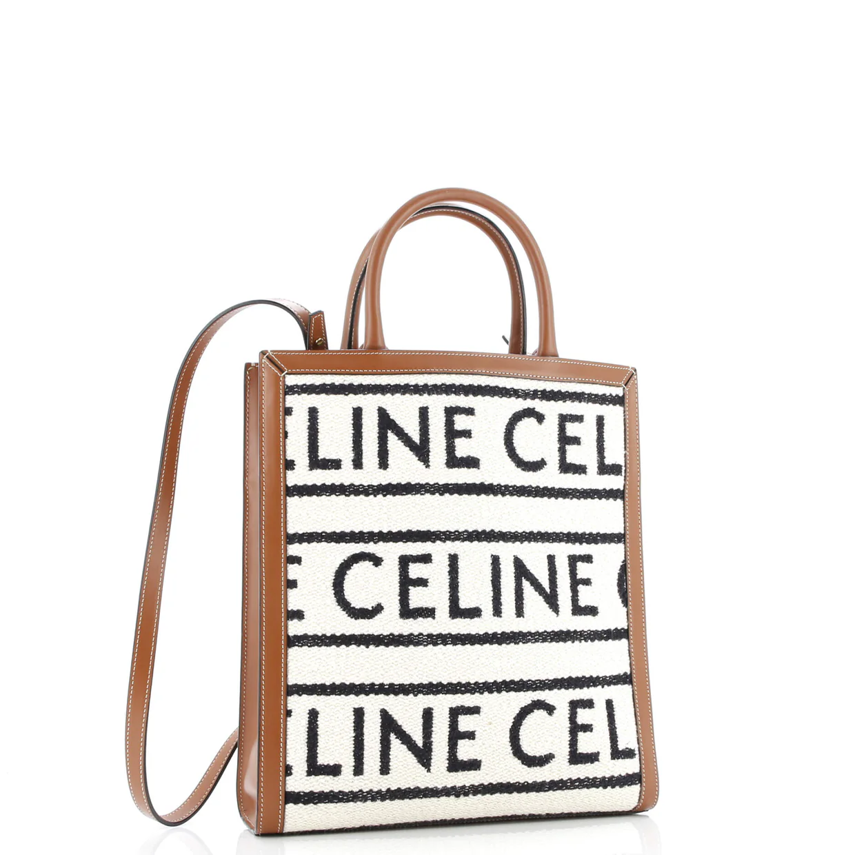 Vertical Cabas Tote Logo All Over Textile Small - Deep Luxury