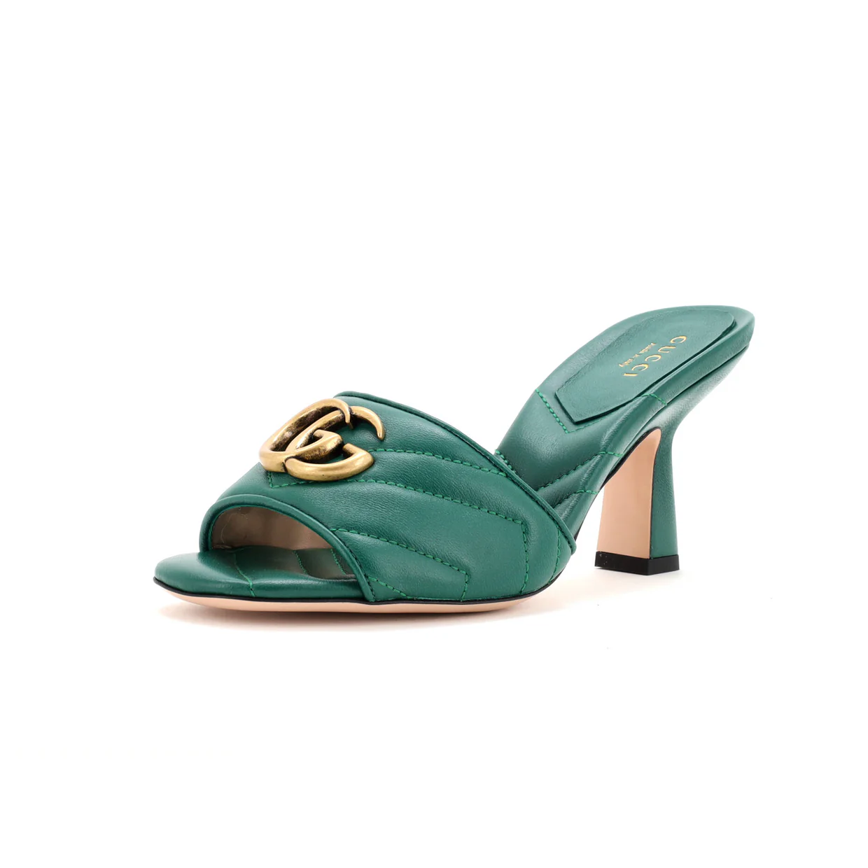 Women's Marmont Slide Heeled Sandals Matelasse Leather - Deep Luxury