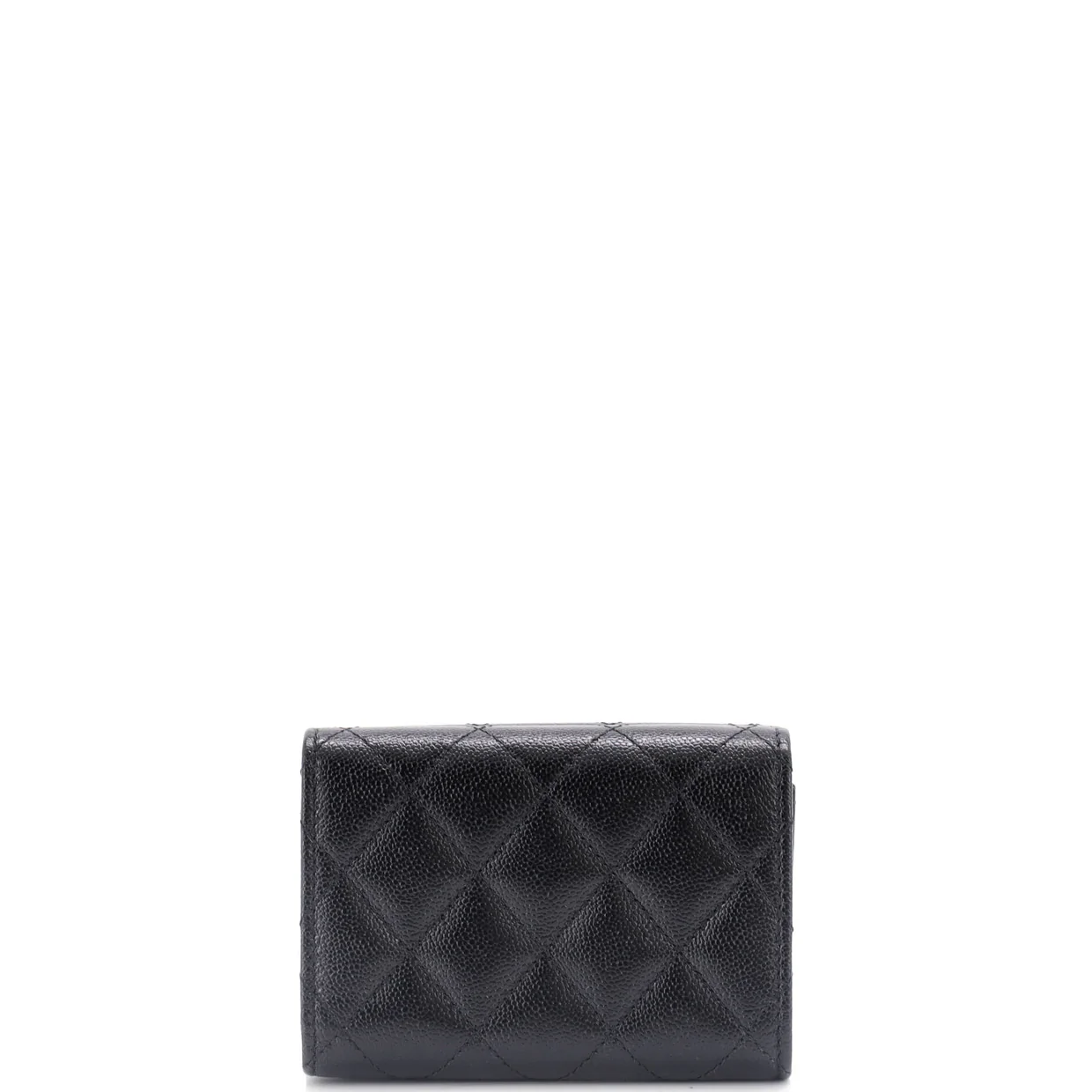 Textured CC Flap Wallet Quilted Caviar Small - Deep Luxury