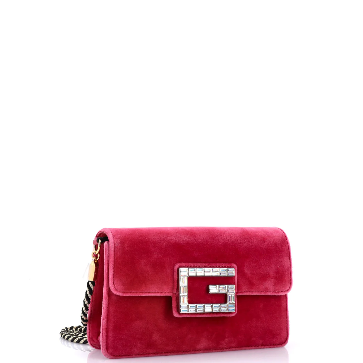 G Broadway Shoulder Bag Velvet with Crystals Small - Deep Luxury