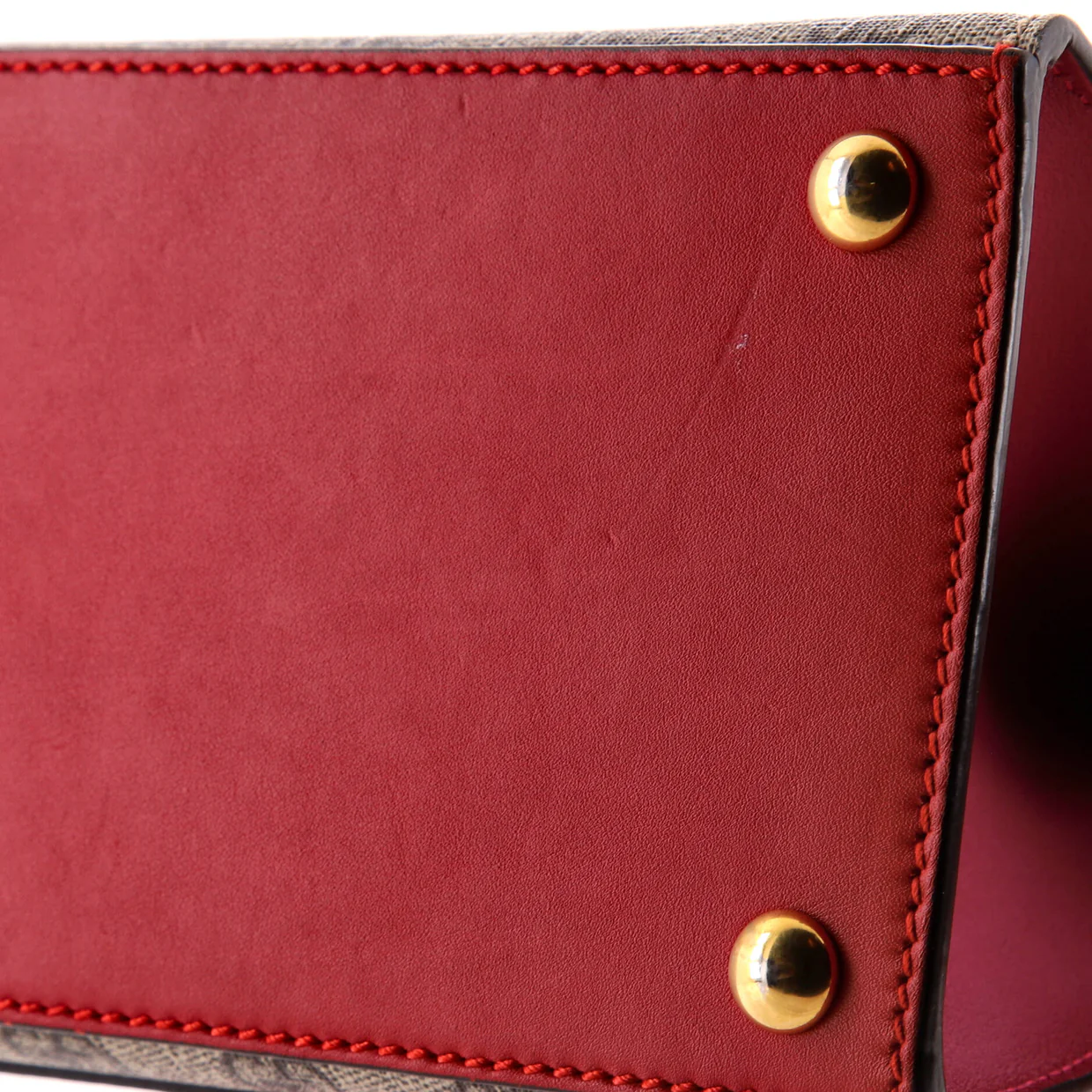 Padlock Top Handle Bag GG Coated Canvas and Leather Small - Deep Luxury