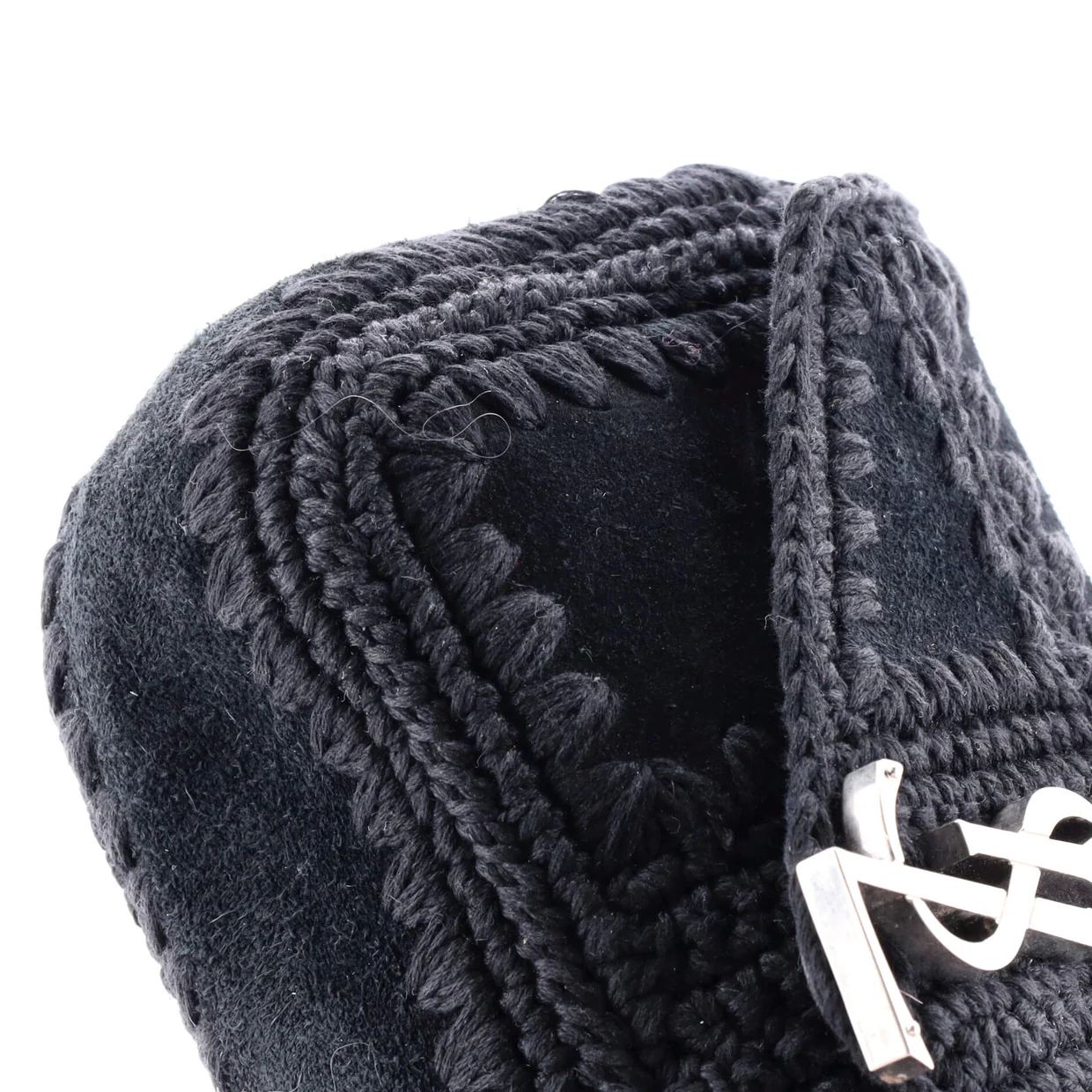 Classic Monogram Crossbody Bag Macrame Suede Baby - Deep Luxury