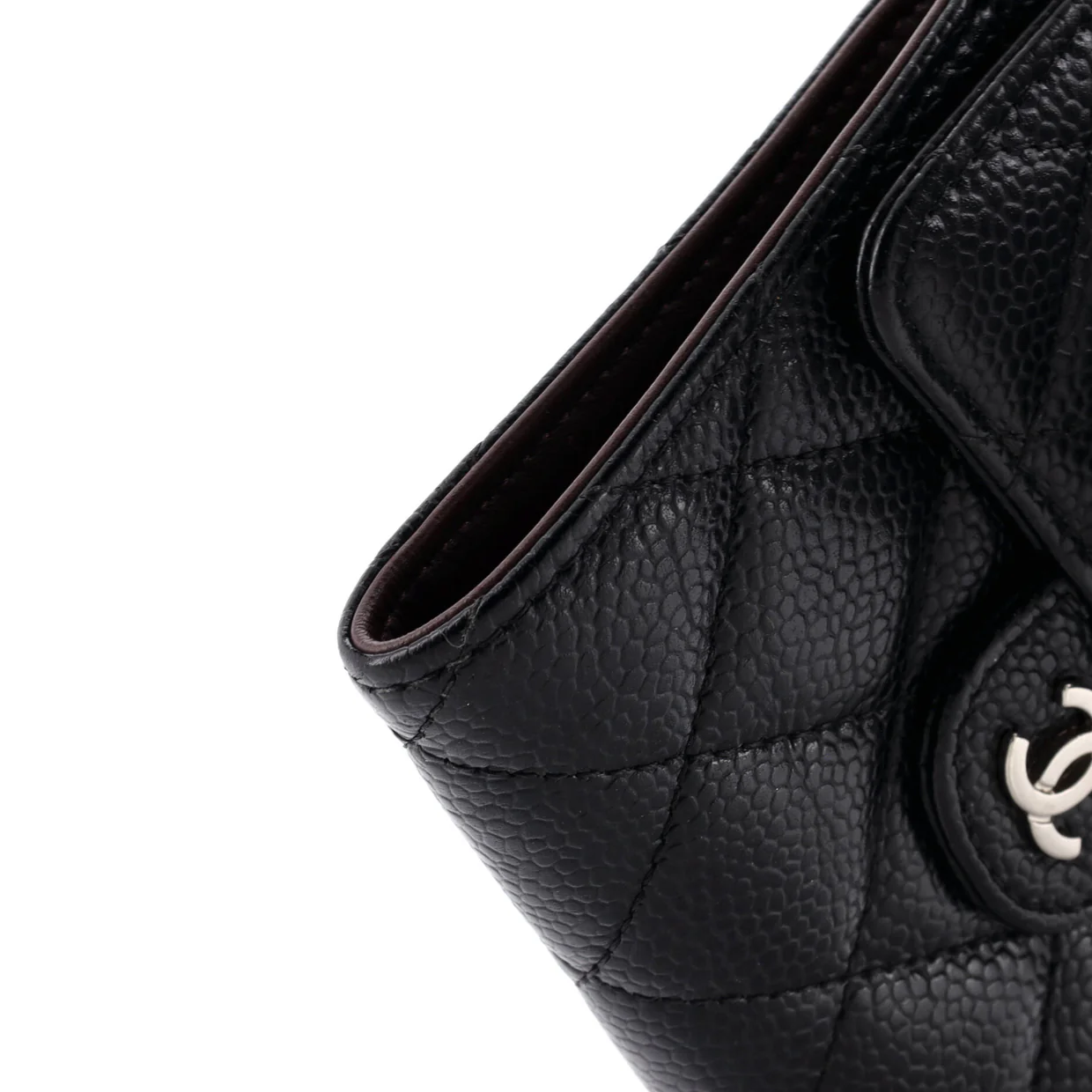 CC Compact Classic Flap Wallet Quilted Caviar - Deep Luxury