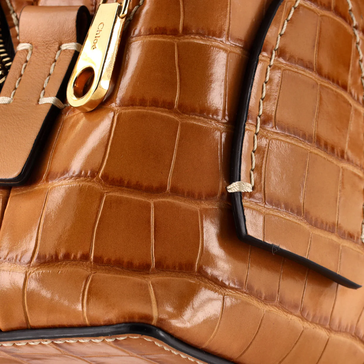 Daria Bag Crocodile Embossed Leather Small - Deep Luxury