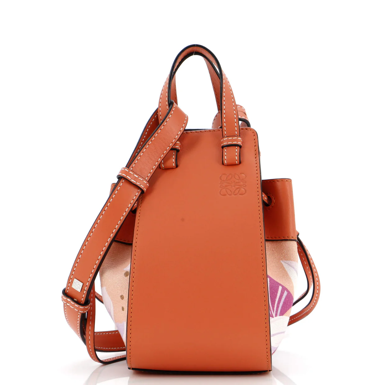 Hammock Bag Leather and Printed Canvas Mini - Deep Luxury