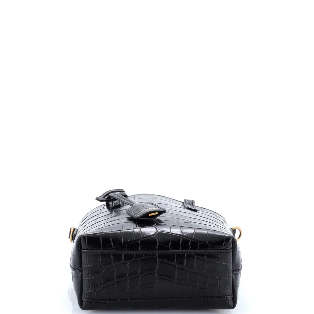 Shopper Tote Crocodile Embossed Leather Mini Toy - Deep Luxury