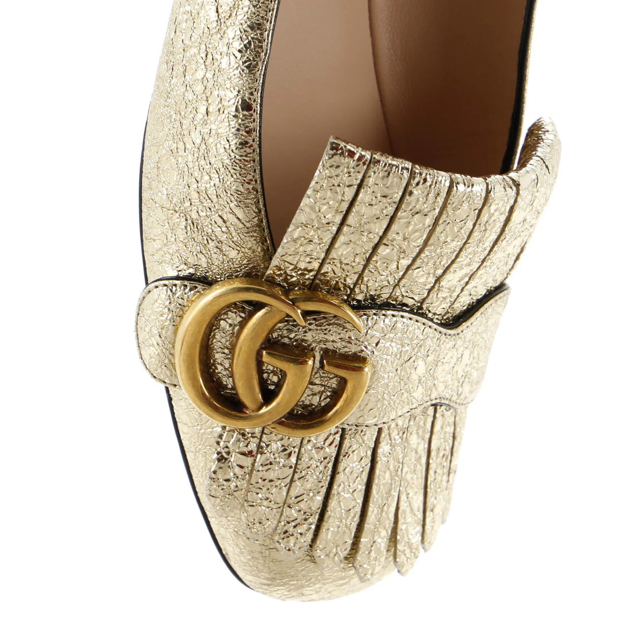 Women's GG Marmont Fringed Flats Leather - Deep Luxury