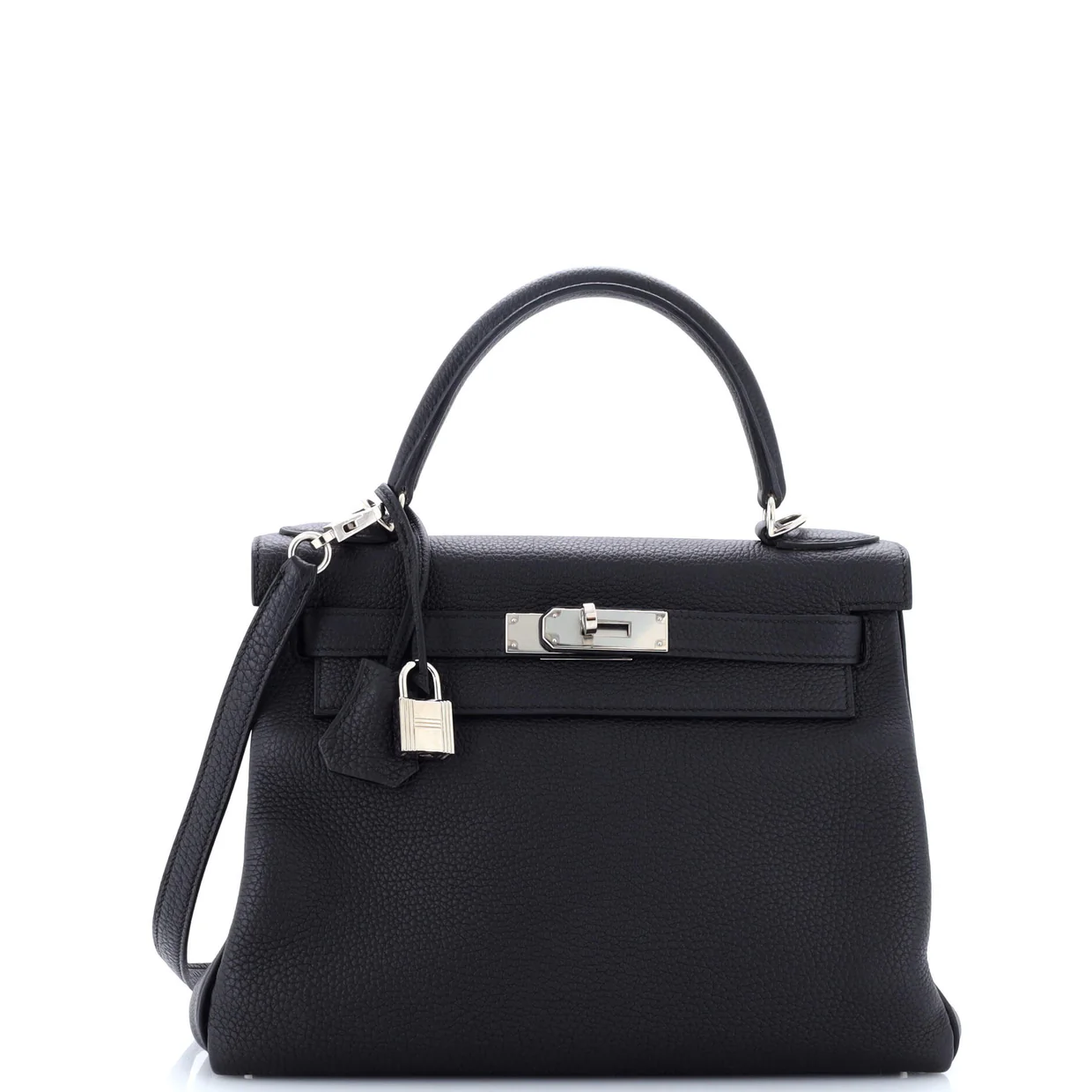 Kelly Handbag Noir Togo with Palladium Hardware 28 - Deep Luxury