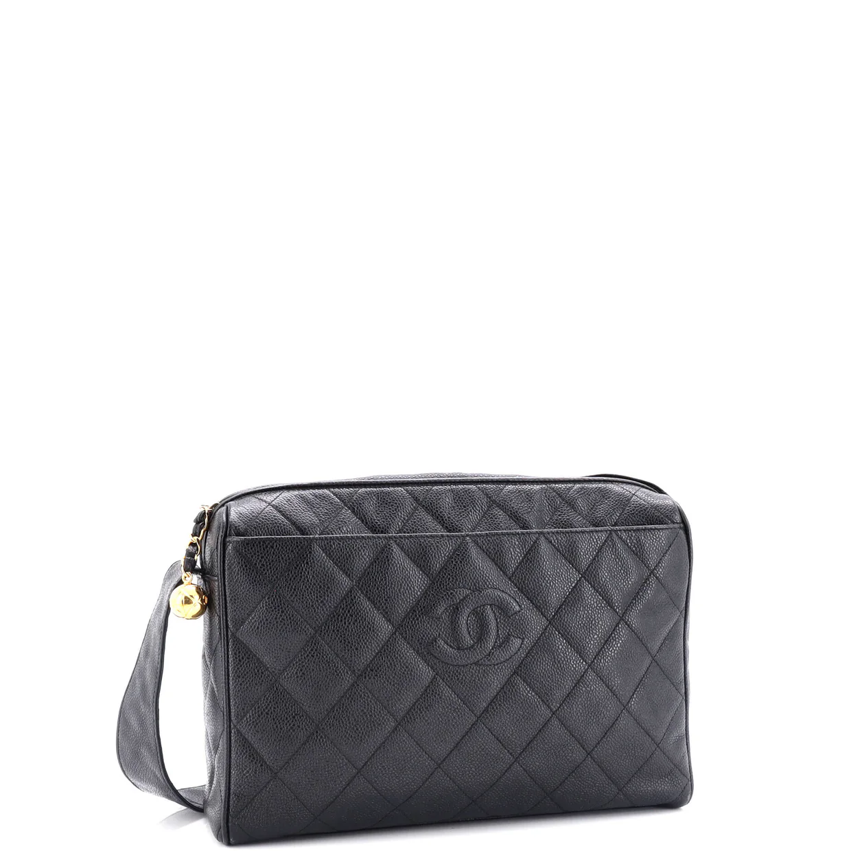 Vintage Diamond CC Shoulder Bag Quilted Caviar Large - Deep Luxury