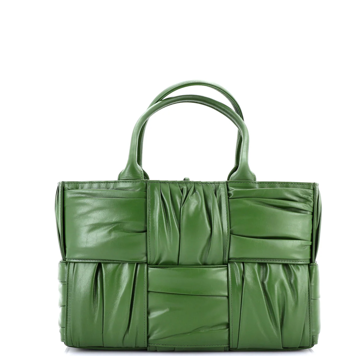 Arco Tote Maxi Intrecciato Plisse Leather Small - Deep Luxury